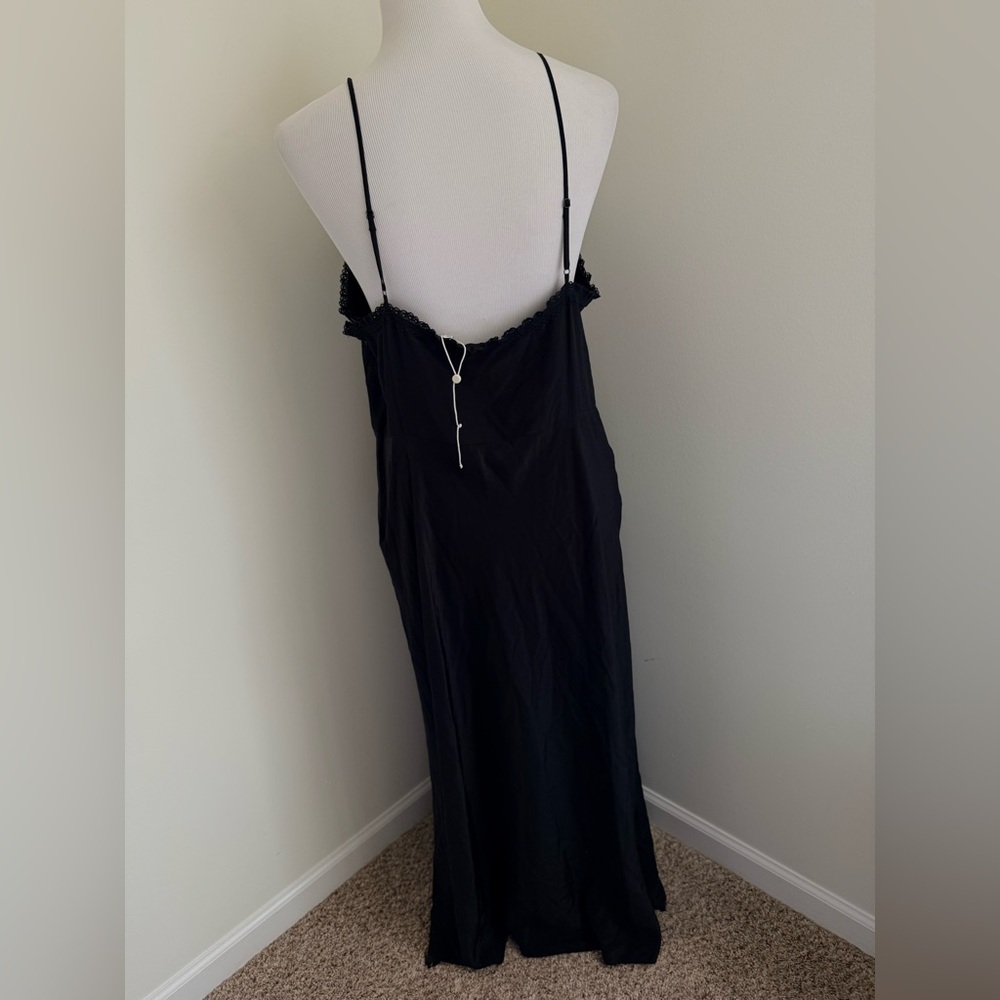 Rebecca Taylor Women's Patchwork Lace Sleeveless Silk Dress Black Sz16 - Picture 3 of 6